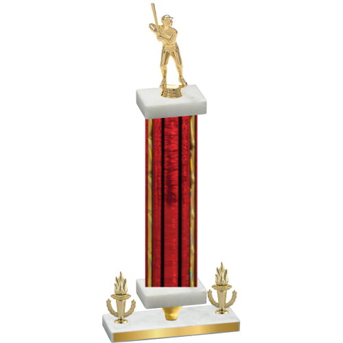 Premium Single Red Glacier Victory Baseball Trophy