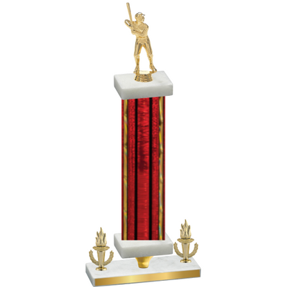 Premium Single Red Glacier Victory Baseball Trophy