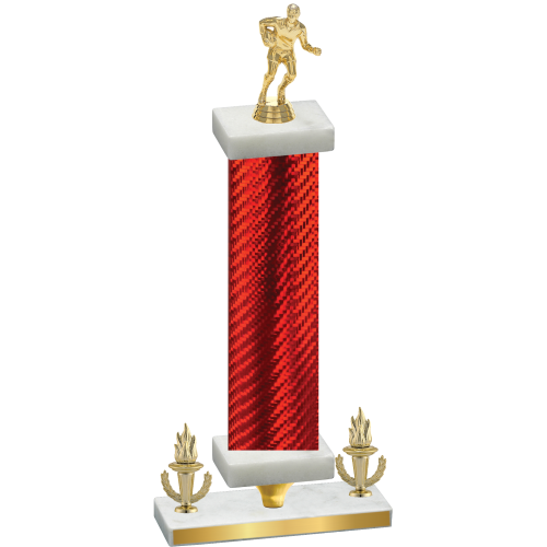 Premium Single Red Carbon Fiber Victory Rugby Trophy