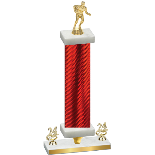 Premium Single Red Carbon Fiber Year Rugby Trophy