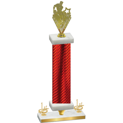 Premium Single Red Carbon Fiber First Place Rugby Trophy