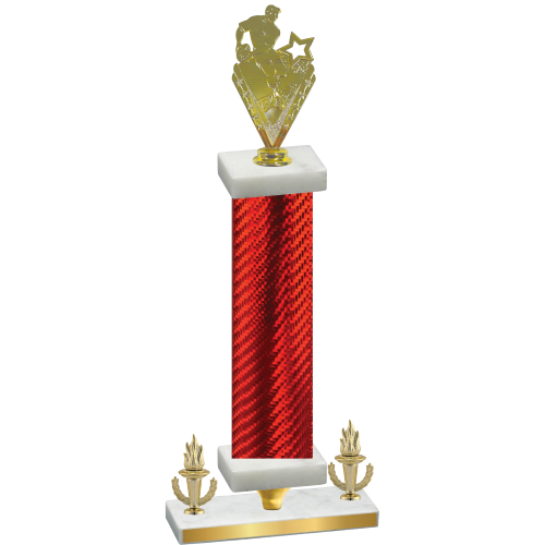 Premium Single Red Carbon Fiber Victory Rugby Trophy