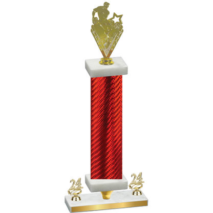 Premium Single Red Carbon Fiber Year Rugby Trophy