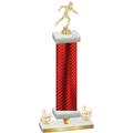 Premium Single Red Carbon Fiber Third Place Running Trophy