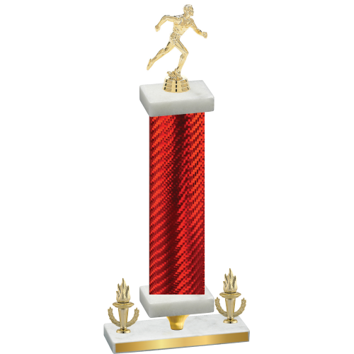 Premium Single Red Carbon Fiber Victory Running Trophy