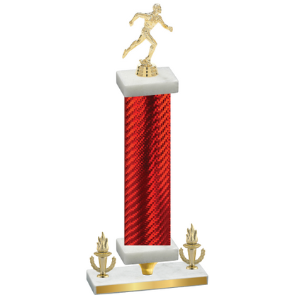 Premium Single Red Carbon Fiber Victory Running Trophy