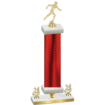 Premium Single Red Carbon Fiber Year Running Trophy