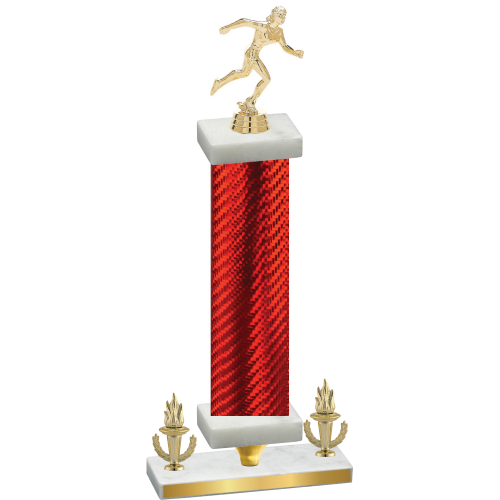 Premium Single Red Carbon Fiber Victory Running Trophy