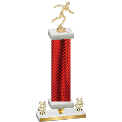 Premium Single Red Carbon Fiber Year Running Trophy