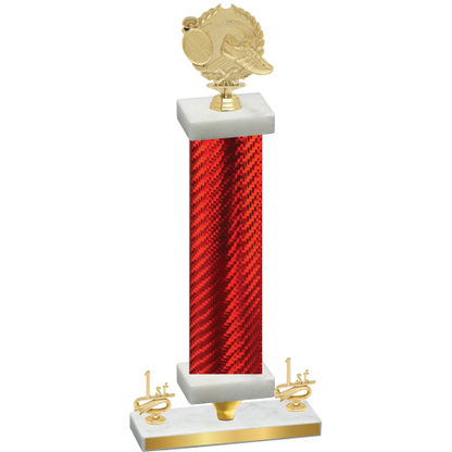 Premium Single Red Carbon Fiber First Place Running Trophy