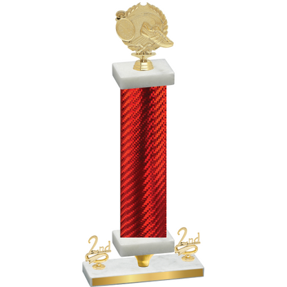 Premium Single Red Carbon Fiber Second Place Running Trophy