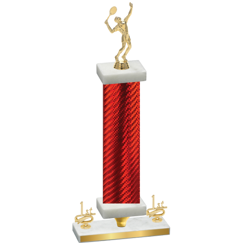 Premium Single Red Carbon Fiber First Place Tennis Trophy