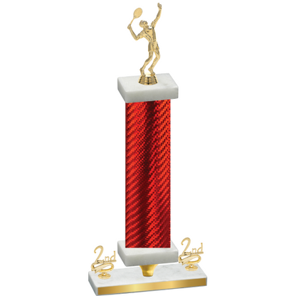 Premium Single Red Carbon Fiber Second Place Tennis Trophy