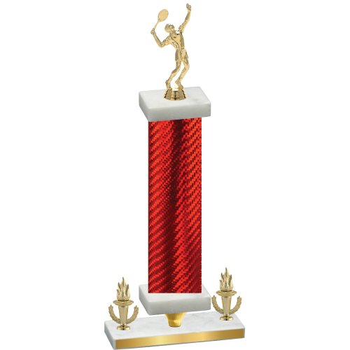 Premium Single Red Carbon Fiber Victory Tennis Trophy