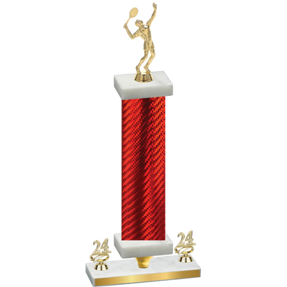 Premium Single Red Carbon Fiber Year Tennis Trophy