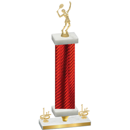 Premium Single Red Carbon Fiber First Place Tennis Trophy