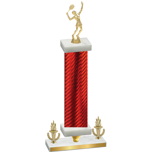 Premium Single Red Carbon Fiber Victory Tennis Trophy