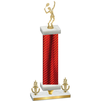 Premium Single Red Carbon Fiber Victory Tennis Trophy