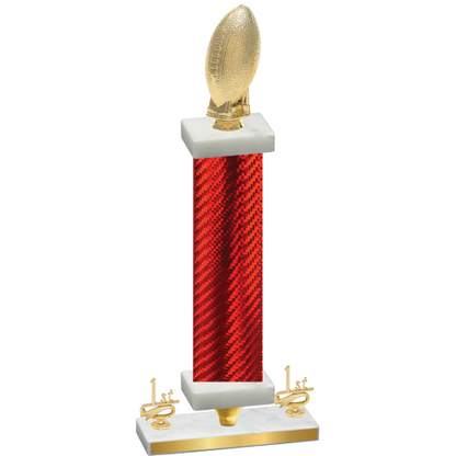 Premium Single Red Carbon Fiber First Place Football Trophy