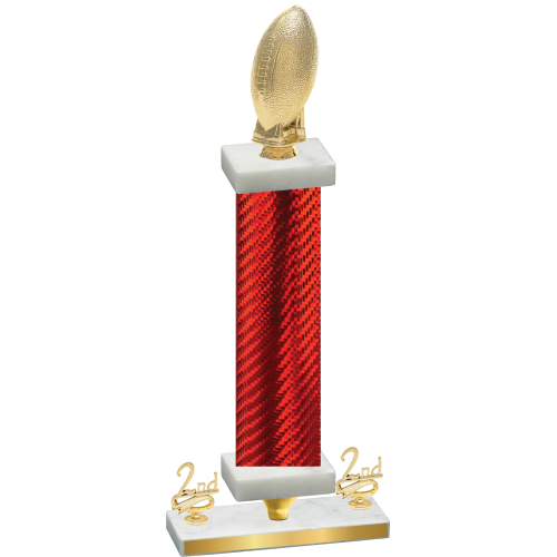 Premium Single Red Carbon Fiber Second Place Football Trophy