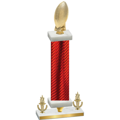 Premium Single Red Carbon Fiber Victory Football Trophy