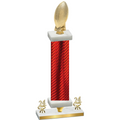 Premium Single Red Carbon Fiber Year Football Trophy