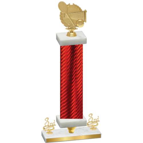 Premium Single Red Carbon Fiber Third Place Tennis Trophy