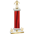 Premium Single Red Carbon Fiber Fourth Place Wrestling Trophy