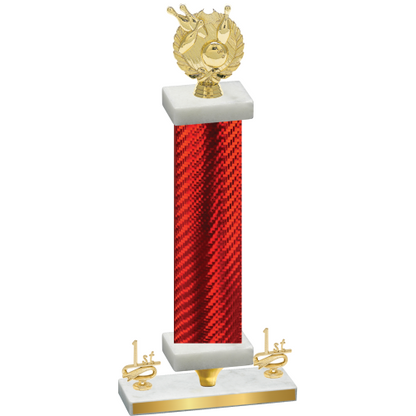 Premium Single Red Carbon Fiber First Place Bowling Trophy