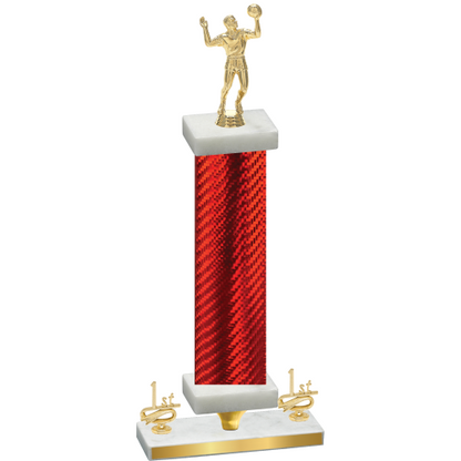 Premium Single Red Carbon Fiber First Place Volleyball Trophy