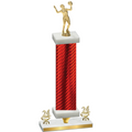 Premium Single Red Carbon Fiber Year Volleyball Trophy
