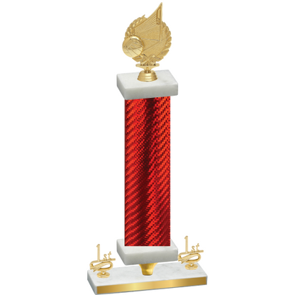 Premium Single Red Carbon Fiber First Place Volleyball Trophy