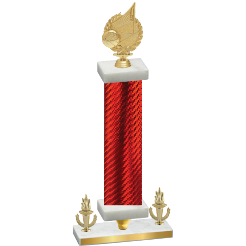 Premium Single Red Carbon Fiber Victory Volleyball Trophy