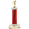 Premium Single Red Carbon Fiber Fourth Place Swimming Trophy