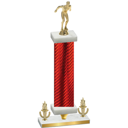 Premium Single Red Carbon Fiber Victory Swimming Trophy