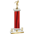 Premium Single Red Carbon Fiber Year Swimming Trophy