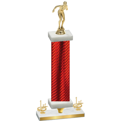 Premium Single Red Carbon Fiber First Place Tennis Trophy