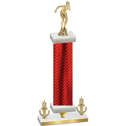 Premium Single Red Carbon Fiber Victory Tennis Trophy