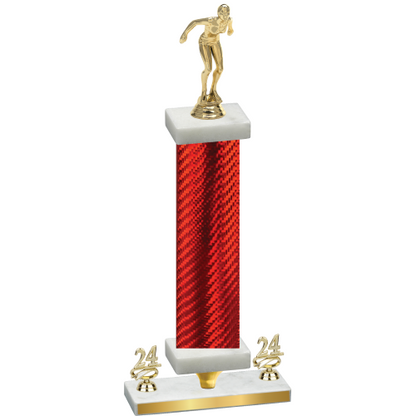 Premium Single Red Carbon Fiber Year Tennis Trophy