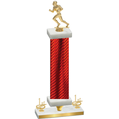 Premium Single Red Carbon Fiber First Place Football Trophy