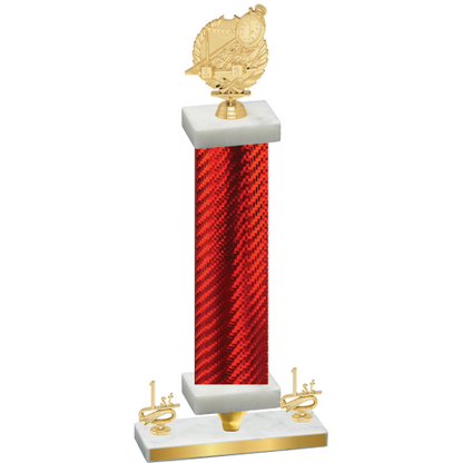 Premium Single Red Carbon Fiber First Place Swimming Trophy