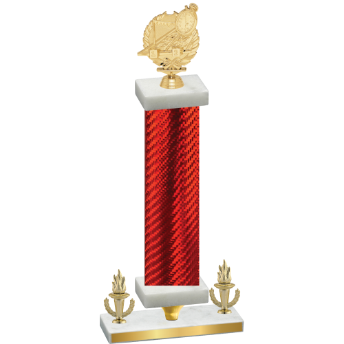 Premium Single Red Carbon Fiber Victory Swimming Trophy