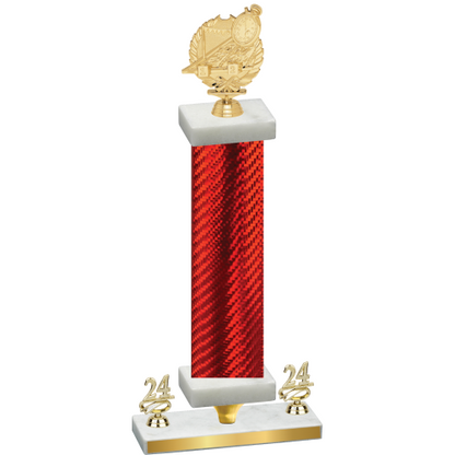 Premium Single Red Carbon Fiber Year Swimming Trophy