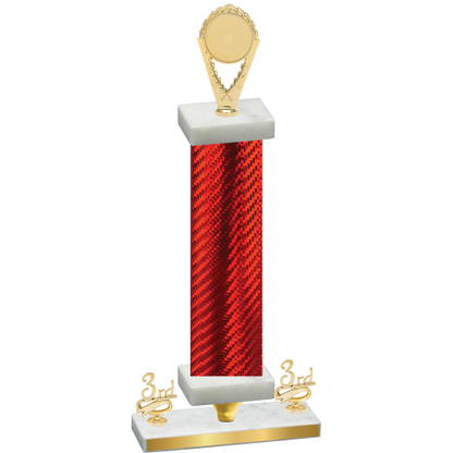 Premium Single Red Carbon Fiber Third Place Insert Trophy