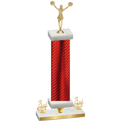 Premium Single Red Carbon Fiber Third Place Cheerleading Trophy