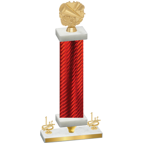 Premium Single Red Carbon Fiber First Place Cheerleading Trophy