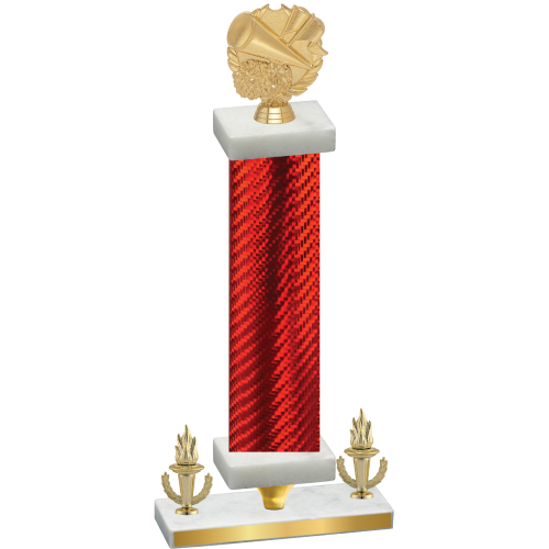 Premium Single Red Carbon Fiber Victory Cheerleading Trophy