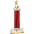 Premium Single Red Carbon Fiber Fourth Place Hockey Trophy