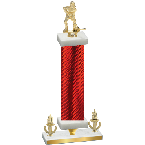 Premium Single Red Carbon Fiber Victory Hockey Trophy