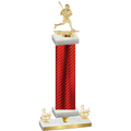 Premium Single Red Carbon Fiber Third Place Lacrosse Trophy